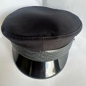 New - Black Baker Boy Hat. size S